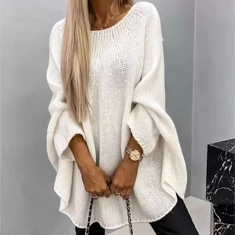 Winter Loose Batwing Sleeve Pullover Sweater Fashion Oversized Knitted Shawl Sweater Tops For Women Clothing Demandx